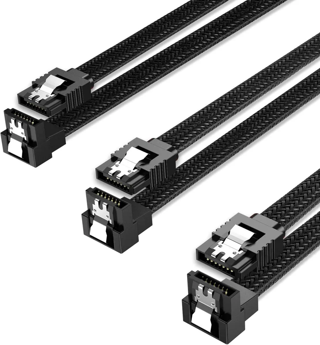 THE ORDINARY THE ORDINARY SATA Cable III 3-pack 90°/180° 6Gbps 50cm Black — product photo