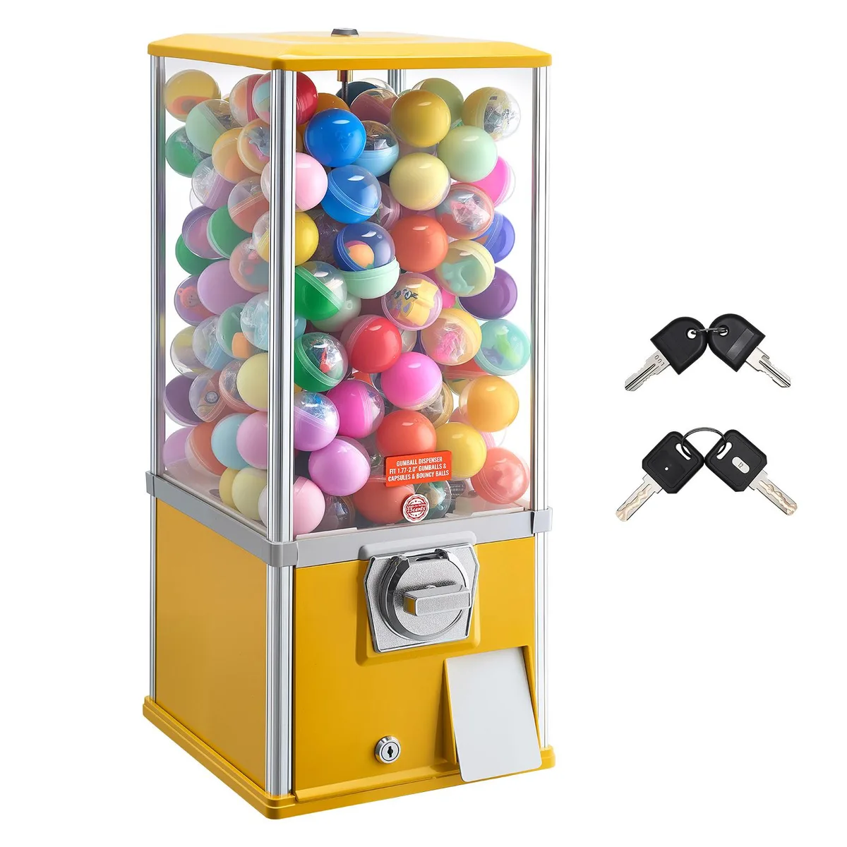 VEVOR VEVOR ak125 Gumball Machine 25 inch Yellow 25-Cent 230 Capacity — product photo