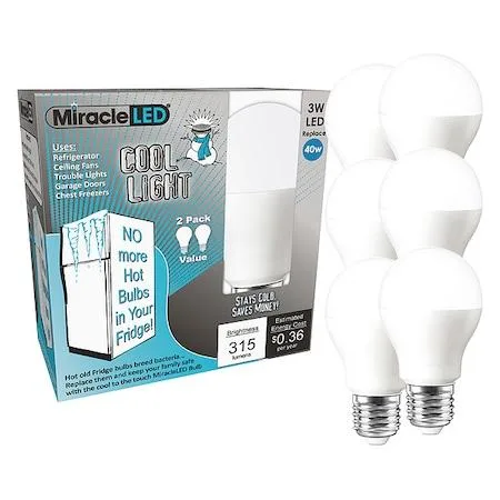 Miracle LED 3 W A15 frosted cool-white bulb with medium screw base
