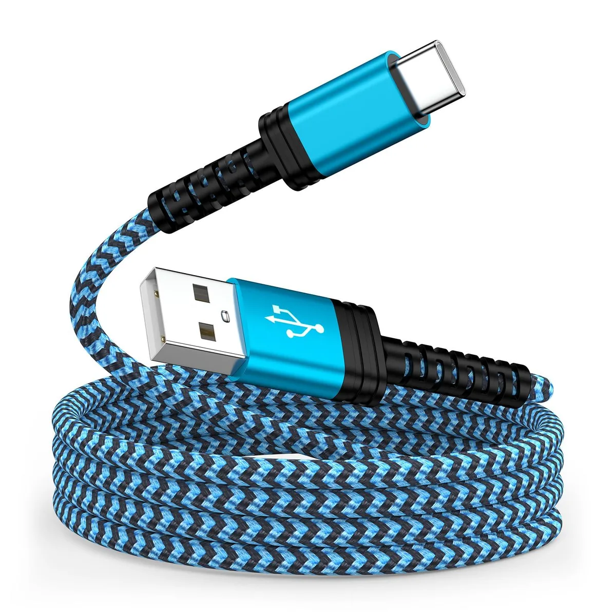 No Sew No Sew USB-A to USB-C Charger Cable 10ft Blue — product photo