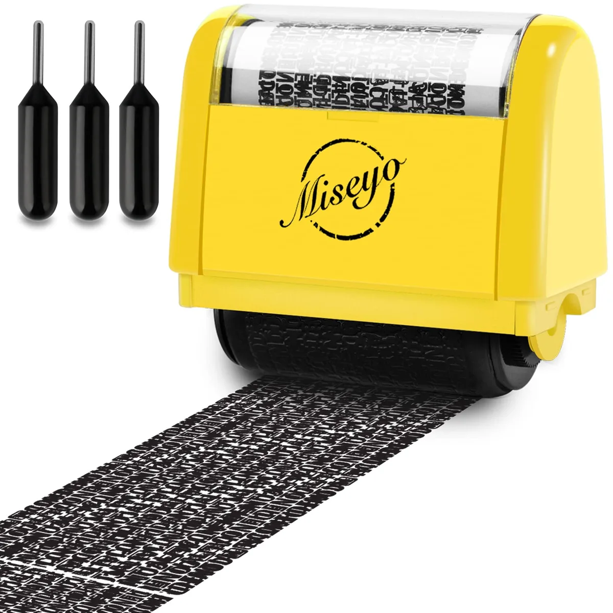  Misty Wide Identity Theft Protection Roller Stamp Yellow 3 Refill Ink — product photo