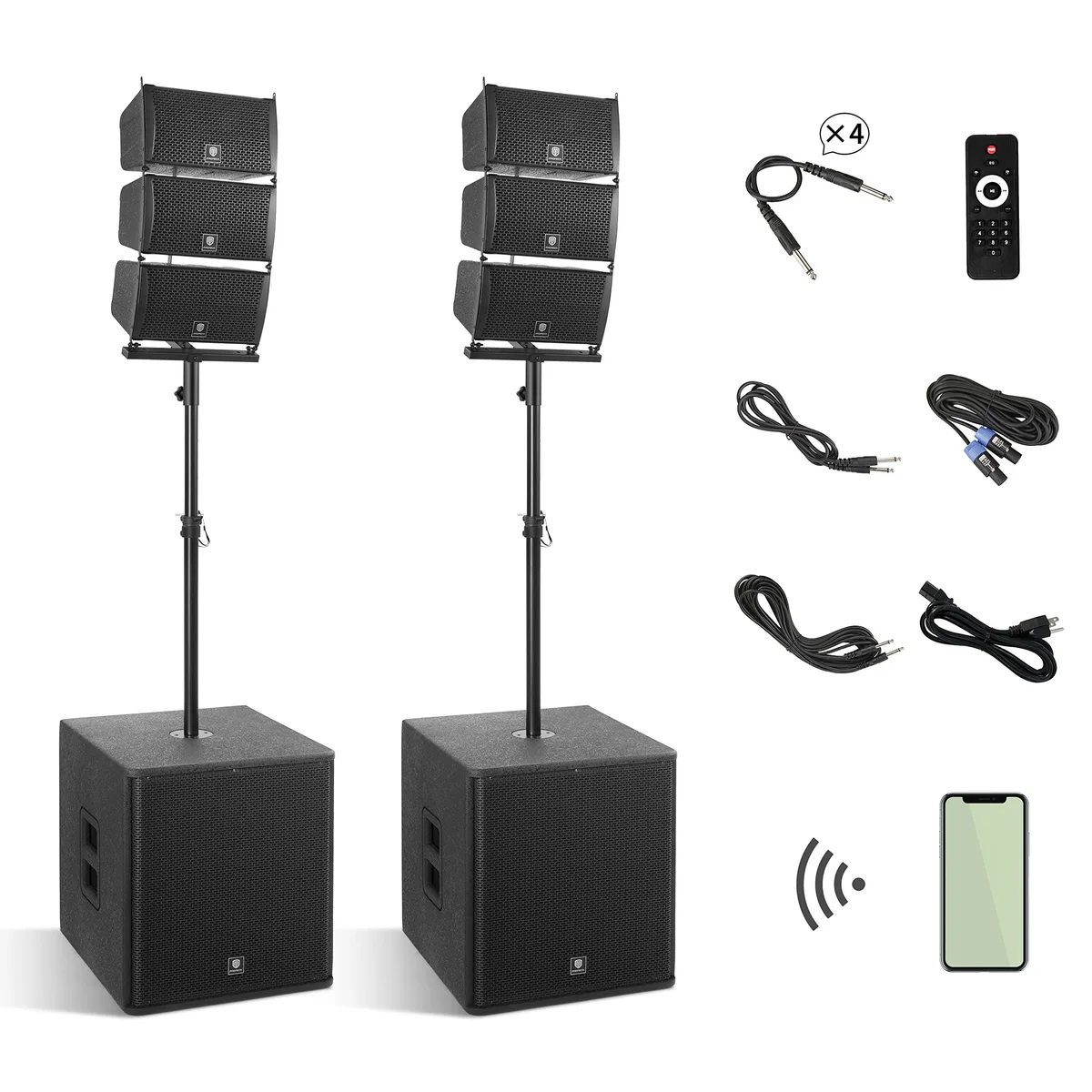 PRORECK PRORECK CLUB-8000 18-inch 8000W PA System 6 Line Array + 2 Subwoofers pro sound — product photo
