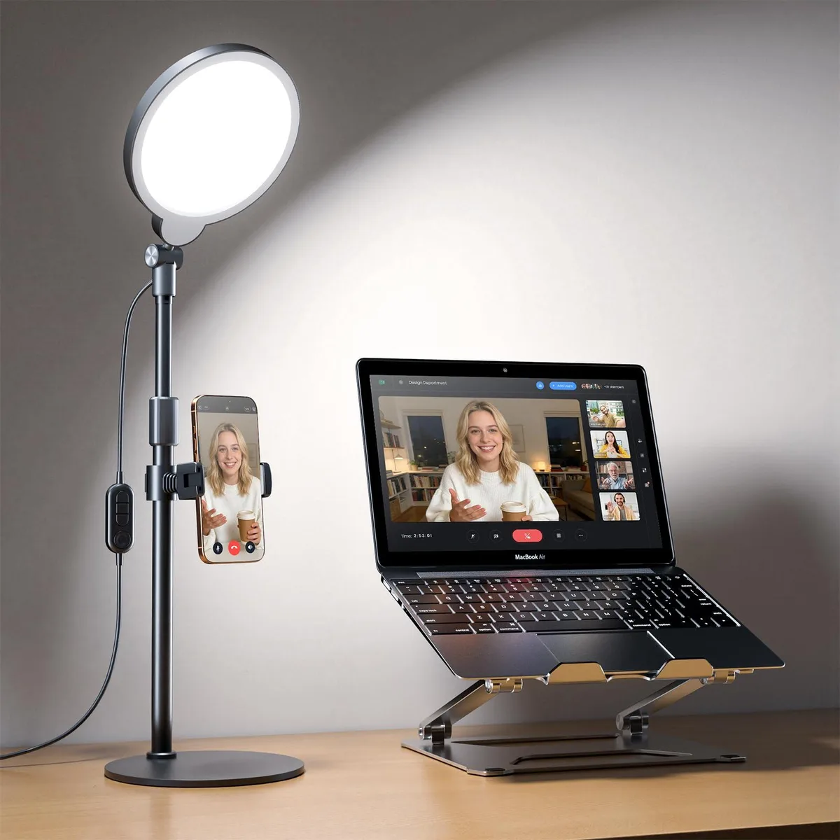 Yarrashop F626 Dimmable Ring Light with Stand, 30 Modes, CRI 97.8 — product photo