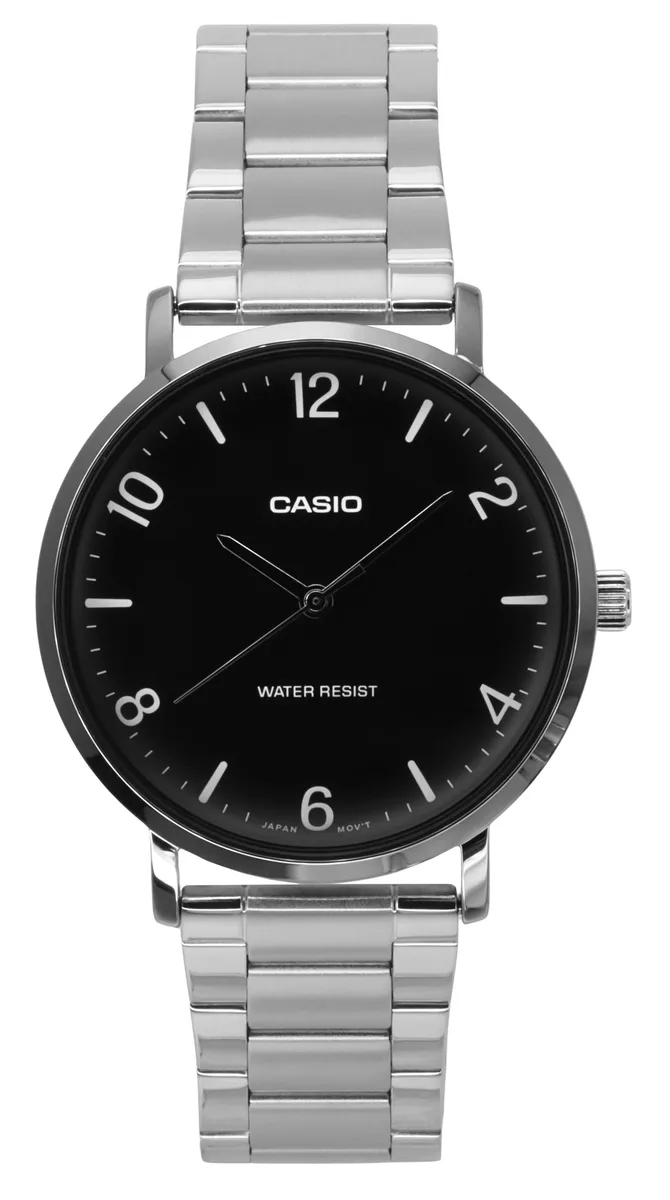 CASIO CASIO MTP-VT03D-1B Stainless Steel Black Dial Quartz Watch — product photo
