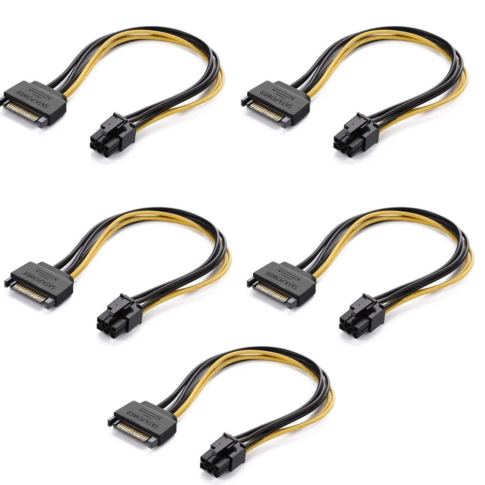 HANNORD HANNORD SATA 15-pin to 6-pin PCIe power cable 20 cm 5-pack — product photo