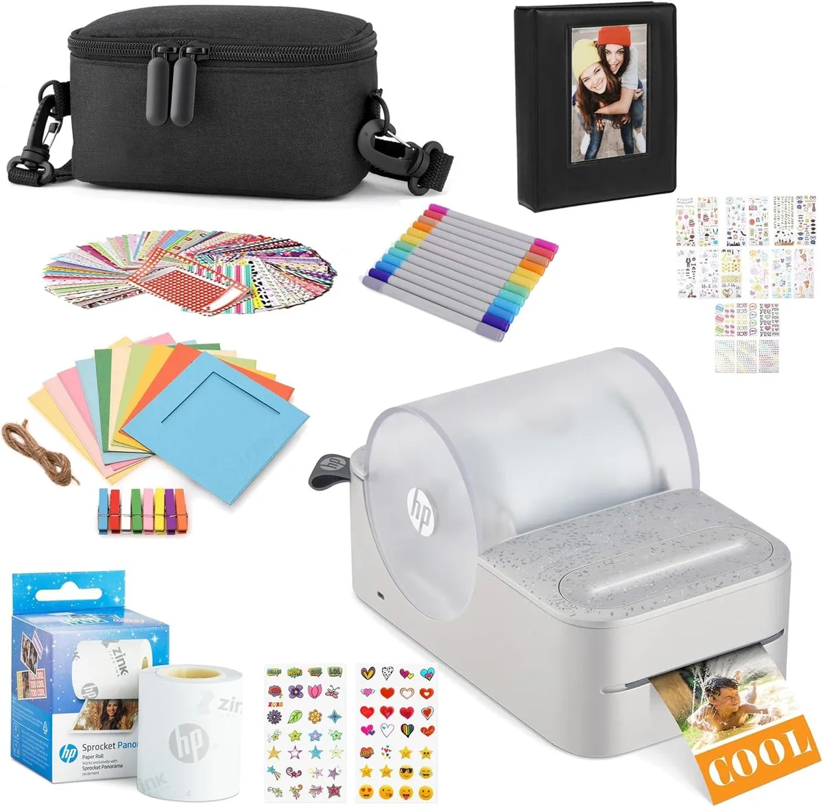 HP HP Sprocket Panorama Portable Photo & Label Printer Bundle Gray — product photo