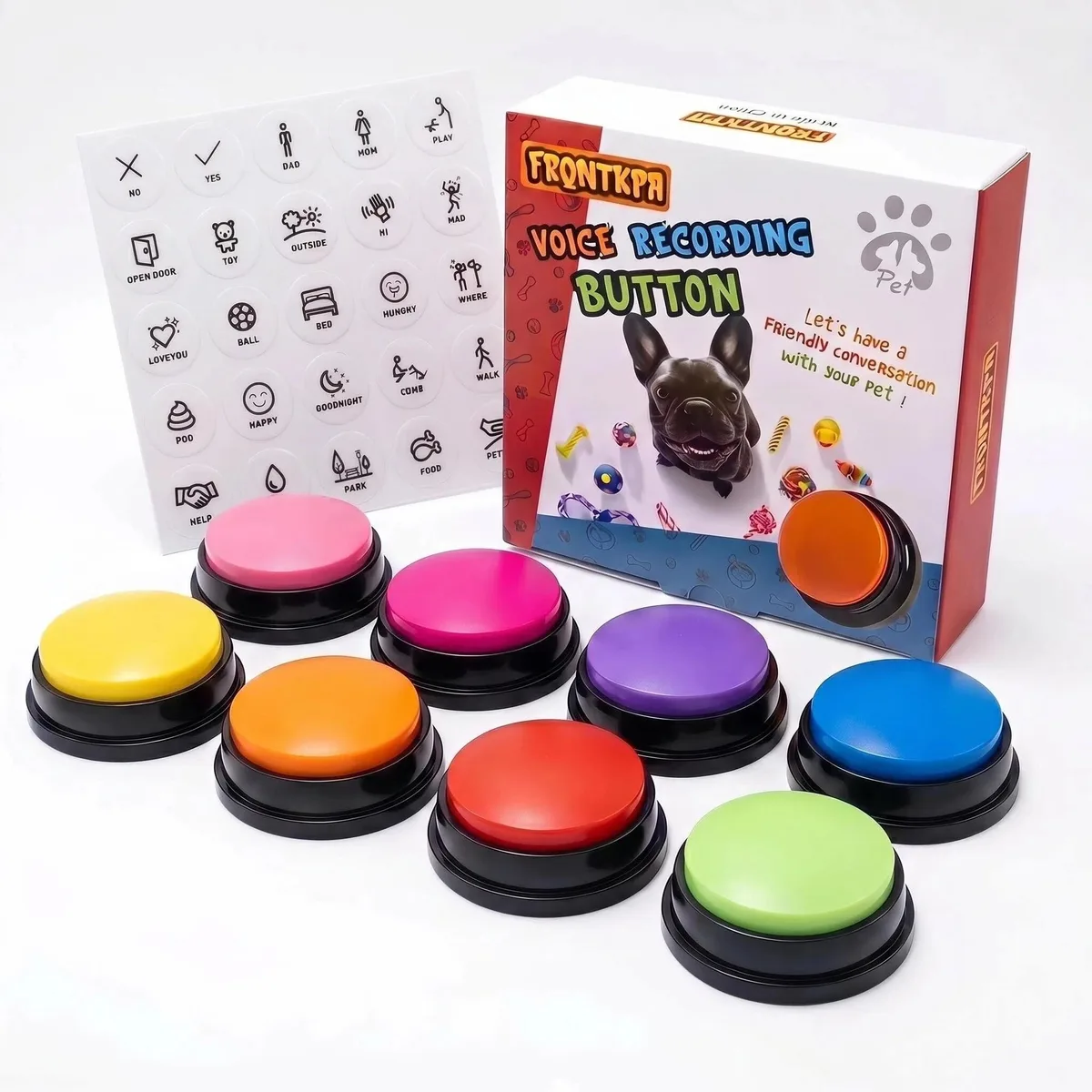 FRQNTKPA SVY211 8-Color Voice Recorder Buttons 30s — product photo