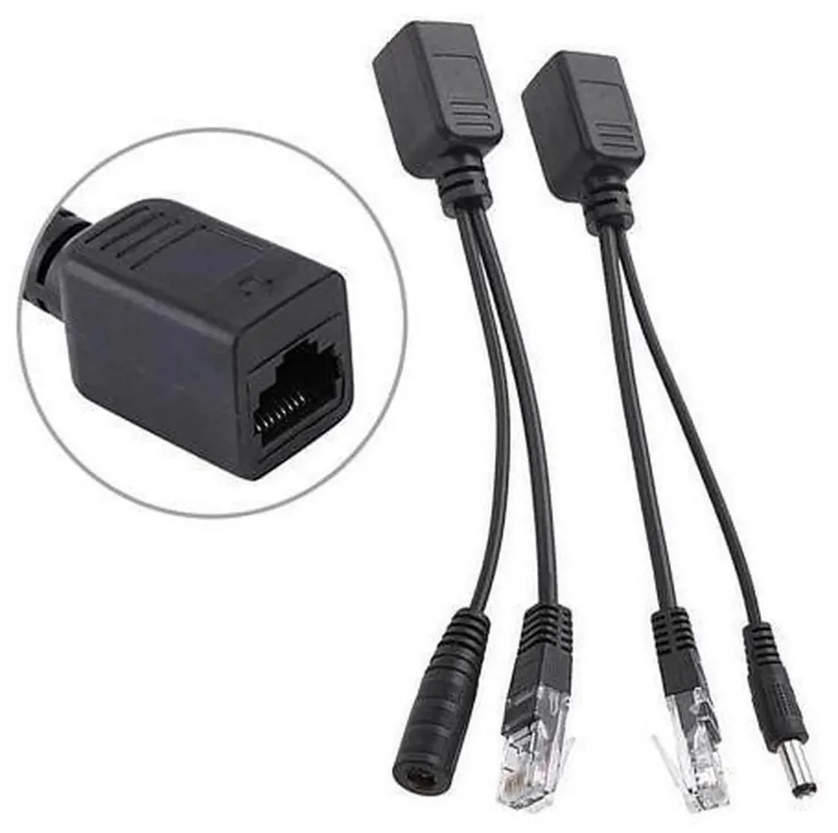 SMUGDESK SMUGDESK 2Pcs Passive PoE Injector Splitter Cable Kit Black — product photo