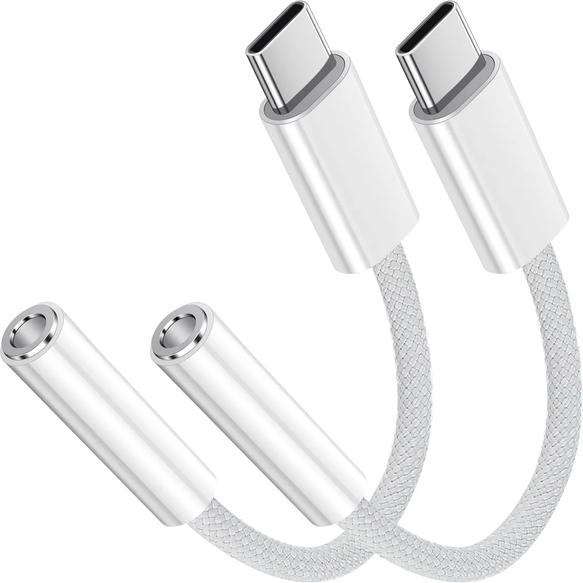 BUCIER BUCIER USB-C to 3.5 mm Audio Adapter 2 Pack 12 cm 16-bit 48 kHz DAC — product photo