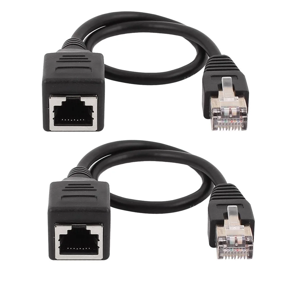 Unique-Bargains Unique-Bargains RJ45 Male to Female Extension Cable 30cm 2pcs — product photo
