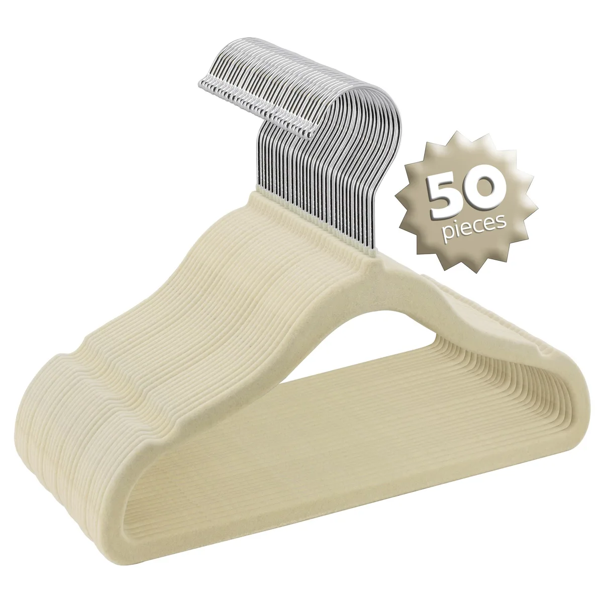 Elama Elama 50-Piece Kids Velvet Hangers Ivory — product photo