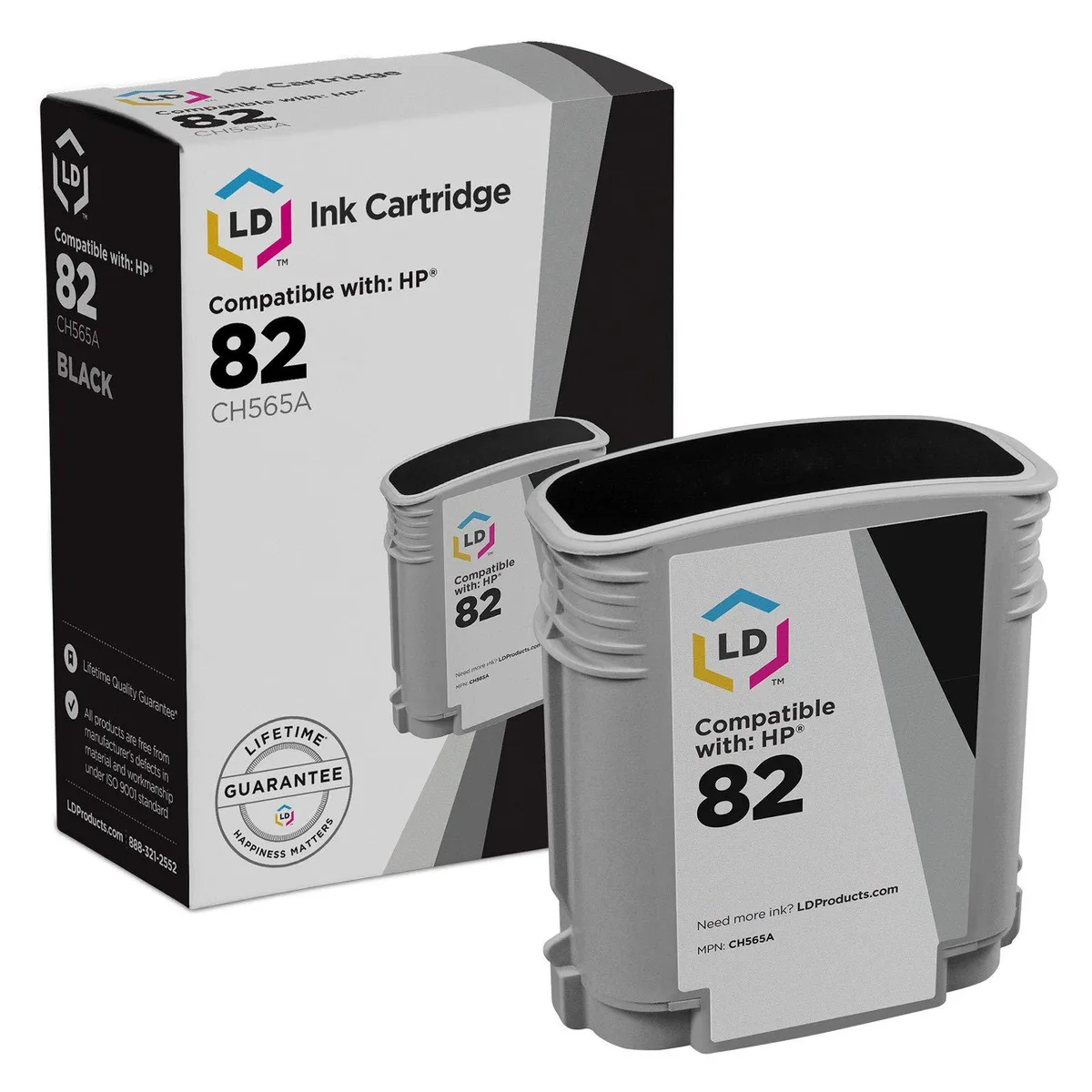 LD Products LD Products Ink Cartridge Replacement for HP 82 CH565A (Black) — product photo