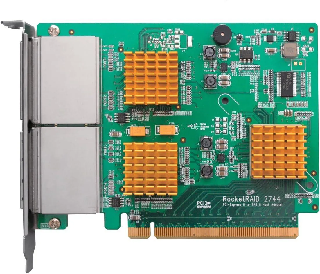 LSI LSI RocketRAID 2744 16-Port PCIe 2.0 x16 SAS/SATA RAID Controller — product photo