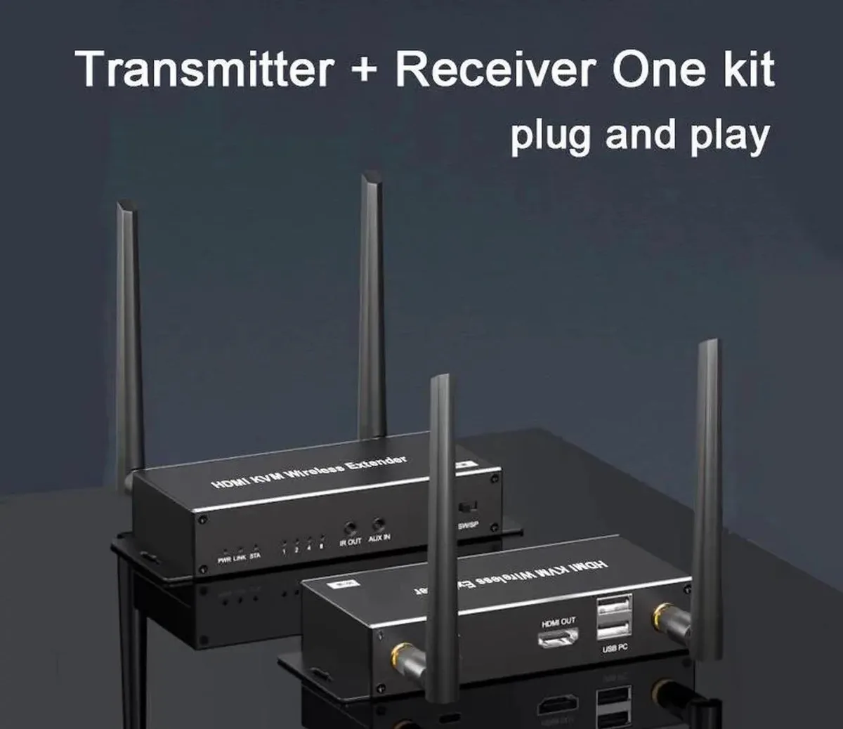 Vszerda Vszerda Wireless HDMI Extender 1080P KVM IR 5.8G 656FT Loop Out — product photo