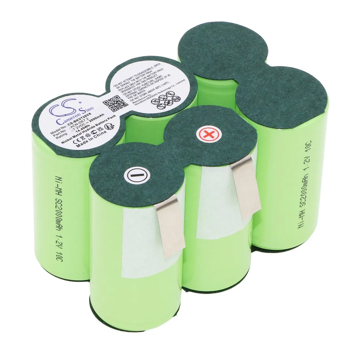  Cameron Sino Battery for Dustbuster DV7205N H2 2000mAh 7.2V — product photo