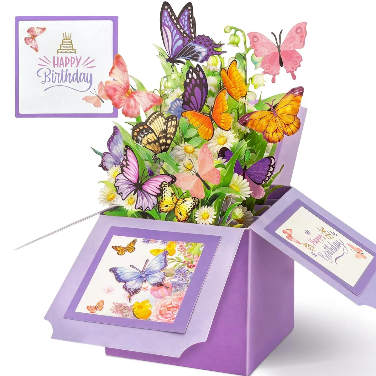  Hierein YH-HK-341-06US Butterfly Pop Up Card Board 7.6 in x 7 in x 0.1 in — product photo