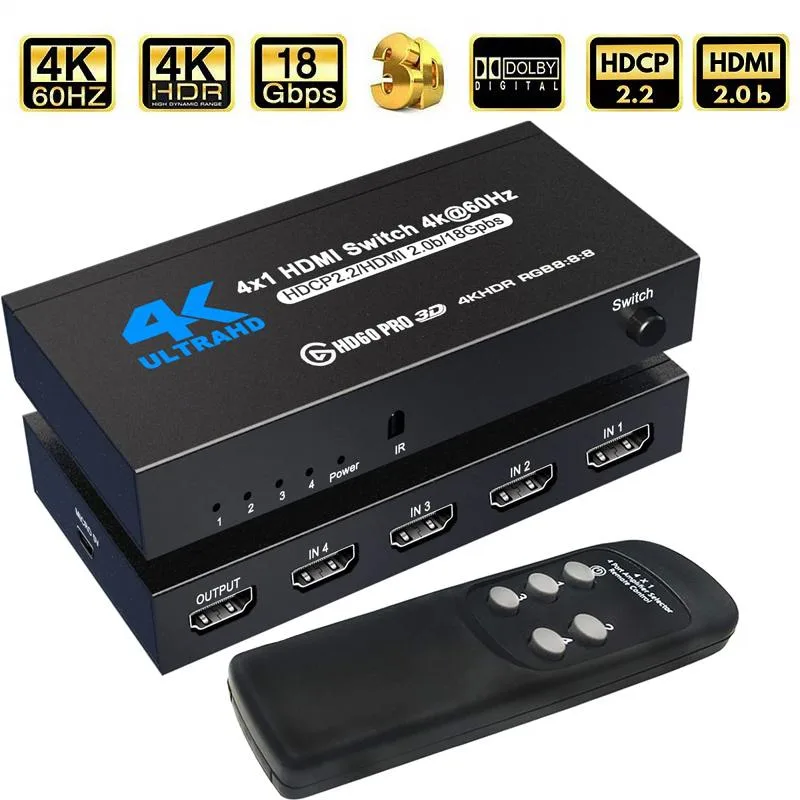 ESTONE ESTONE OZQ5-2 4K@60Hz 4x1 HDMI Switch — product photo