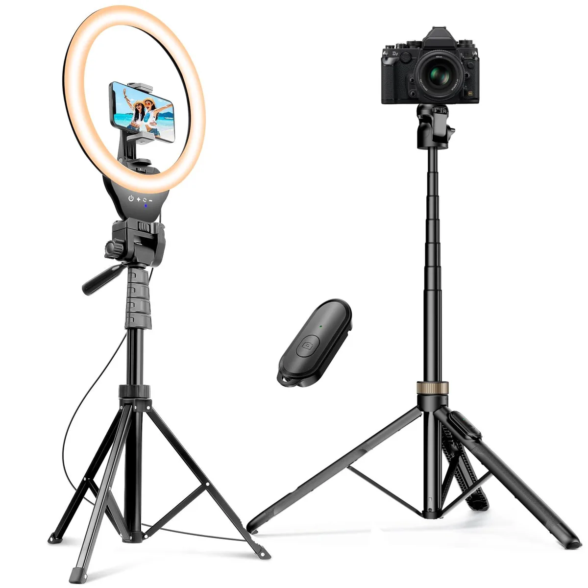 12-inch ring light with 72-inch phone tripod, USB powered, 240 LED beads, 20W output