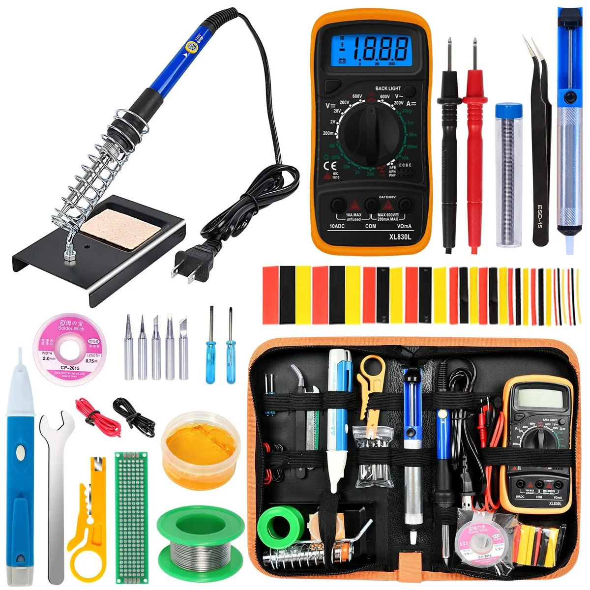  KYZHVO 60W Soldering Iron Kit 180-480°C 18-in-1 with Multimeter — product photo