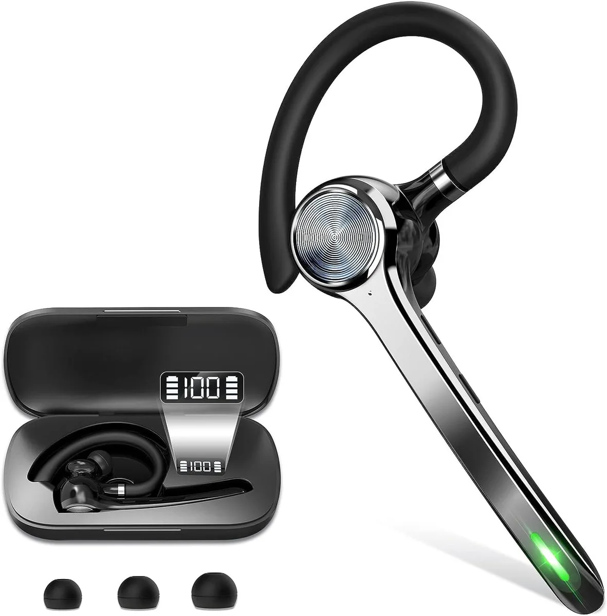 EVESKY EVESKY Bluetooth Headset Wireless Earpiece 500mAh Charging Case 72 Hours Talking Time V5.1 — product photo