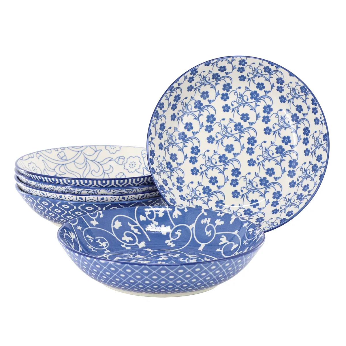 Elama Elama Aurora 6-Piece Porcelain Bowl Set Blue — product photo