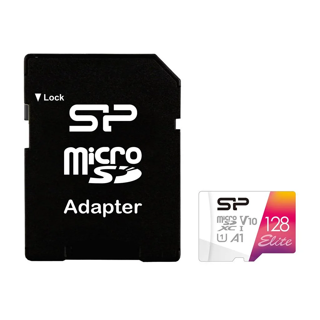 Silicon Power Silicon Power Elite microSDXC 128GB 100MB/s memory card SP128GBSTXBV1V20SP — product photo