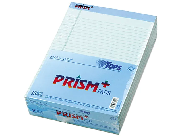 TOPS TOPS 63120 Prism Plus Pad Legal Rule Letter Blue 50 Sheet 12 Pack — product photo
