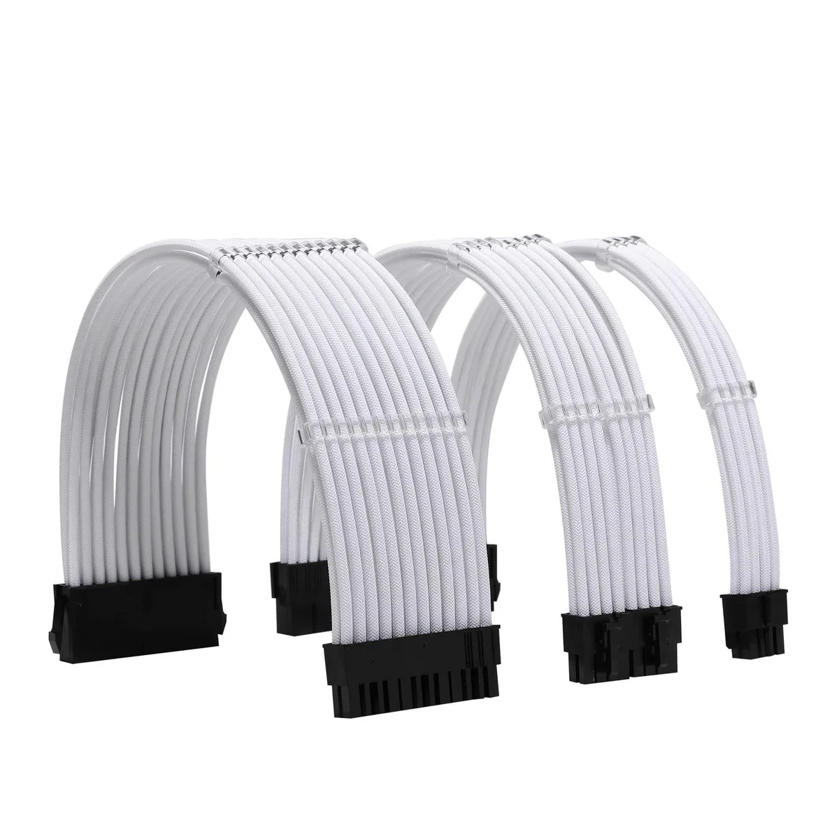 Vszerda Vszerda 18AWG Sleeved Extension Cable Kit 24-P ATX EPS 8-P PCI-E 8-P White — product photo