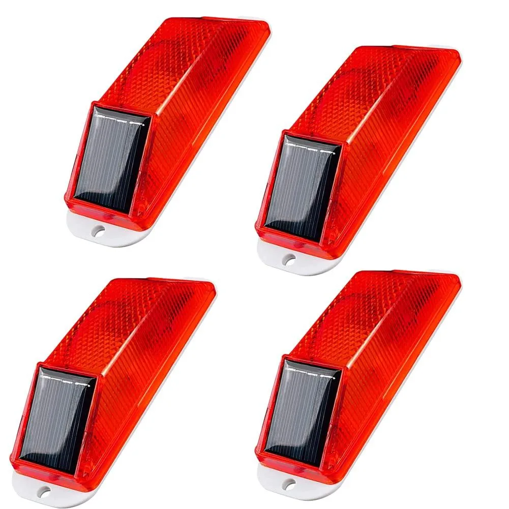  Aolyty AL6-082 Solar Strobe Warning Lights IP54 Red 4 Pack — product photo
