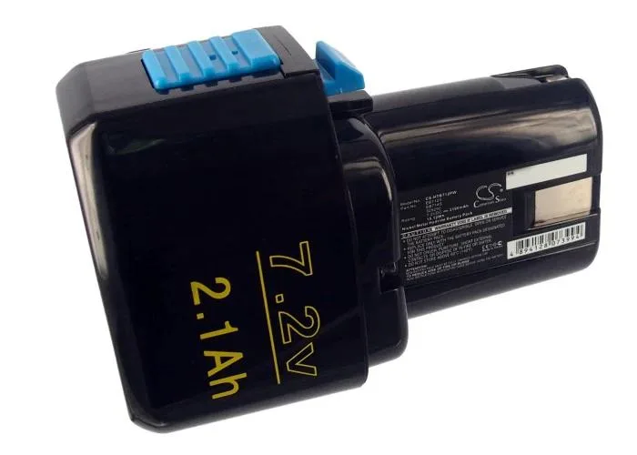 Rectangular replacement battery with dark casing and label