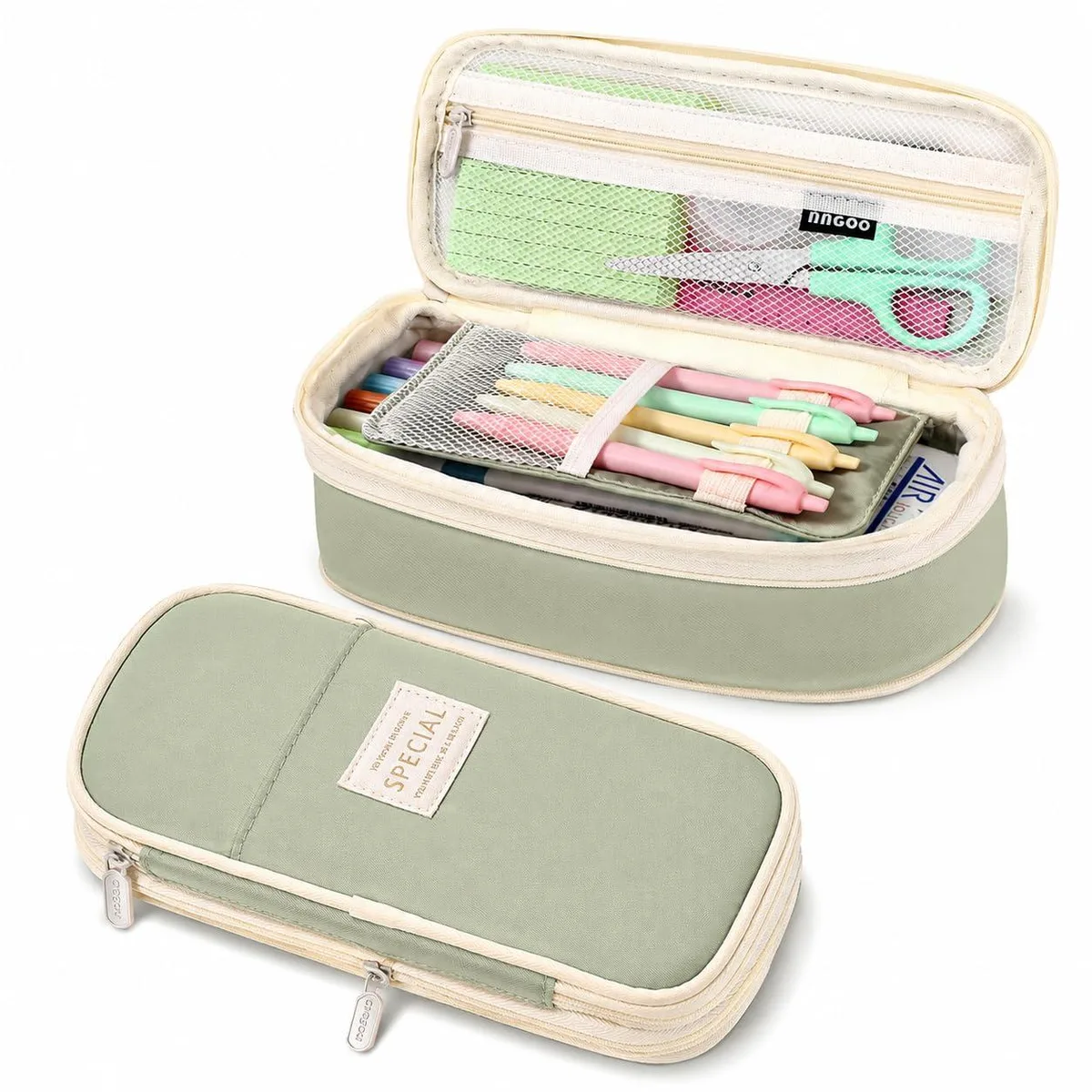  PUPTILY PC--01 Pencil Case Green 10.28 x 4.13 x 2.56 in — product photo