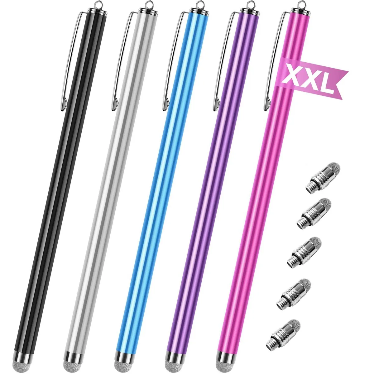  GUUGEI 5-Pack Long Stylus Pen 185mm Fiber Mesh Tips — product photo