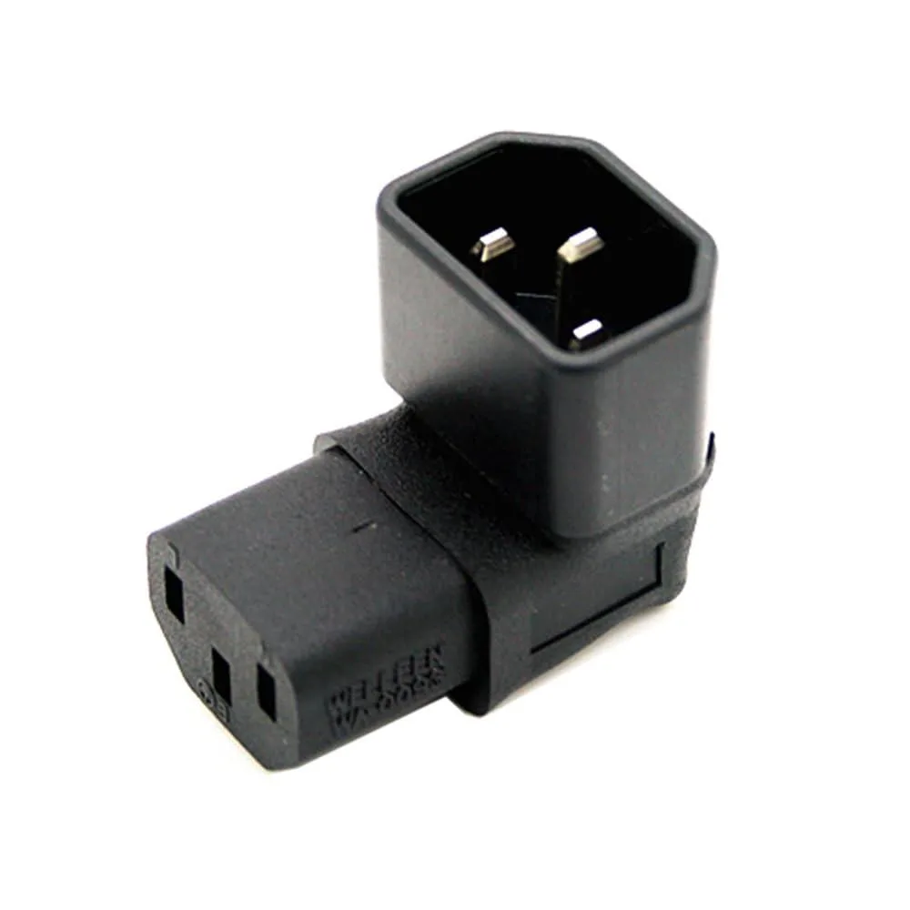 LORDWORLD LORDWORLD IEC C14 to C13 90° Up Right-Angled Adapter 10A 250V Black — product photo