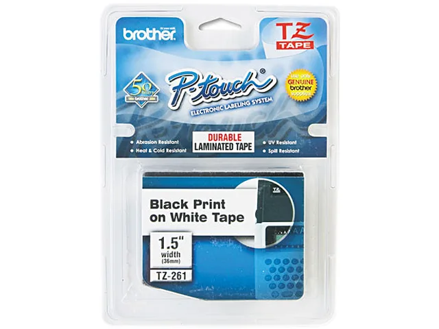 Brother Brother TZE261 36mm (1.4") Black on White Tape Cartridge pos accessory — product photo