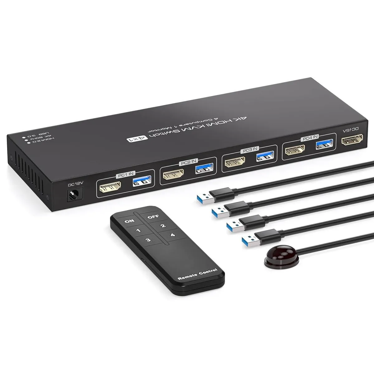 Jansicotek Jansicotek SW240-HD 4-Port HDMI KVM Switch 4K@60Hz USB 3.0 — product photo