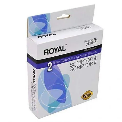 Two black typewriter ribbons in sealed packaging