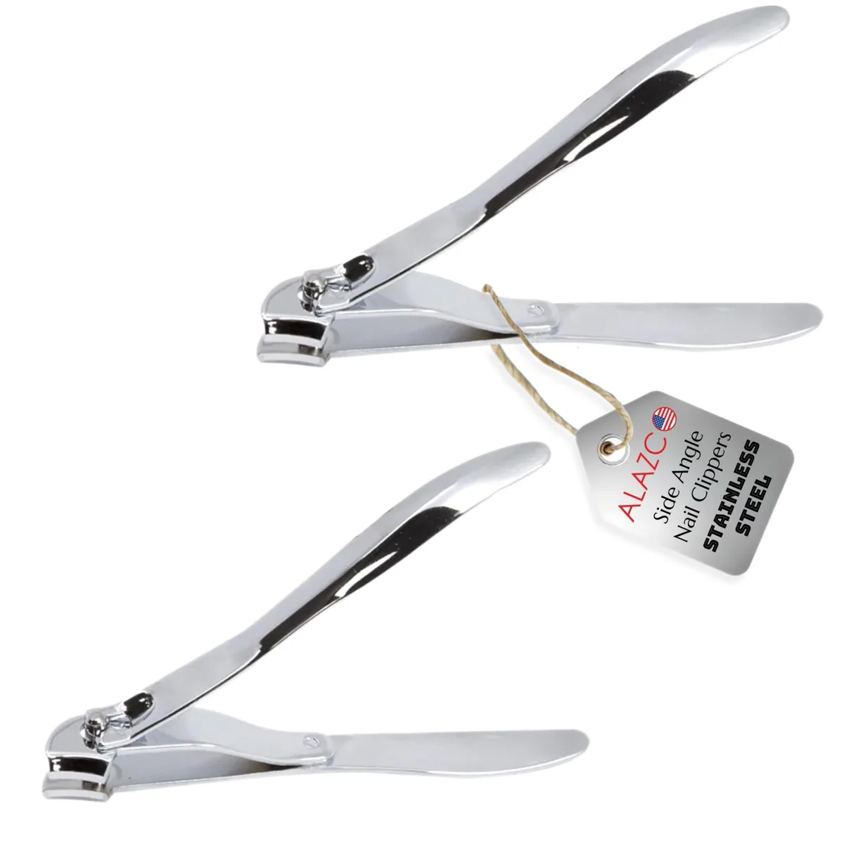 Slant stainless steel nail trimmer with angled cutting head