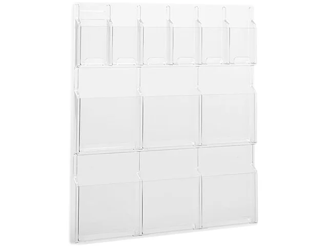 Safco Products Safco Products 5606CL Literature Holder 12 Compartments 30w x 2d x 34-3/4h Clear — product photo