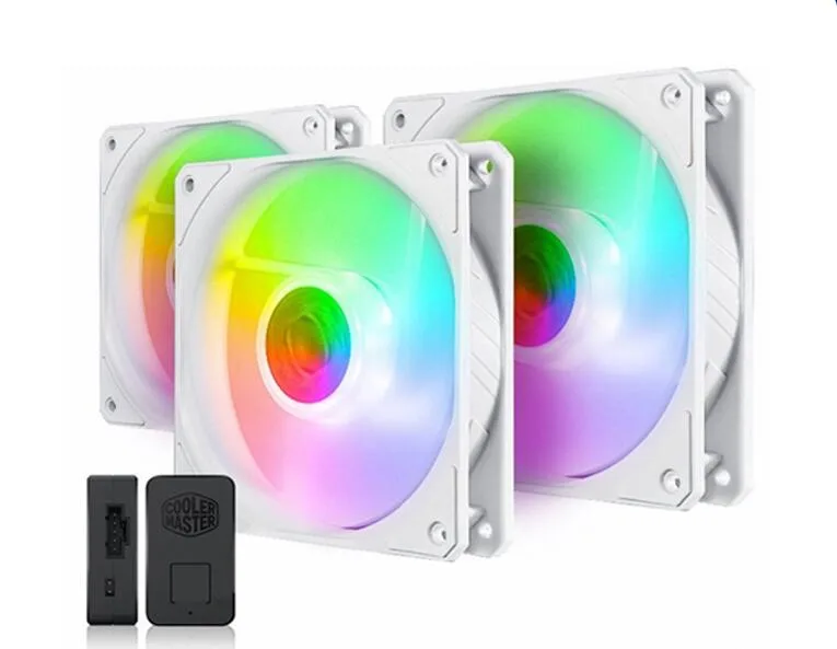 SXDOOL SXDOOL SickleFlow 120 V2 ARGB White Edition 3-pack case fan — product photo