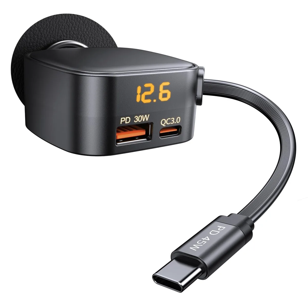  ANEXTIDE 93W Retractable Car Charger 45W PD 30W PD 18W QC 3.0 Voltmeter — product photo