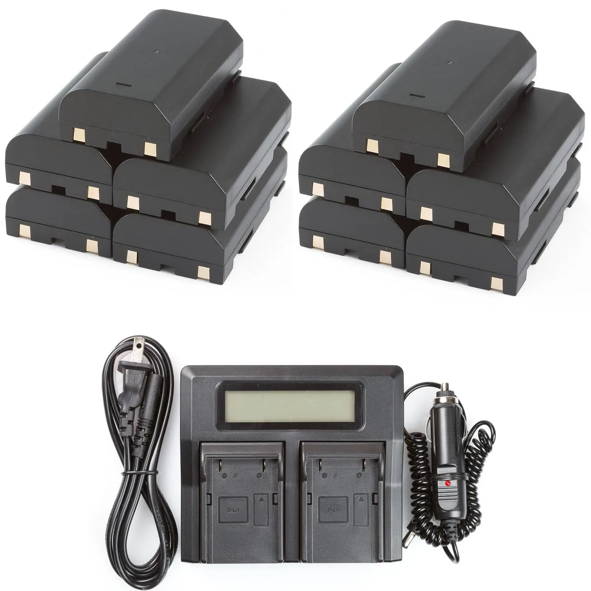 Centenex Electronics Centenex Electronics 10 Batteries + LCD Dual Rapid Charger for Trimble 5700 5800 R7 R8 — product photo