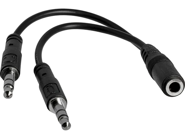 STARTECH STARTECH MUYHSFMM 3.5mm 4 Position to 2x 3 Position Headset Splitter Adapter Cable — product photo