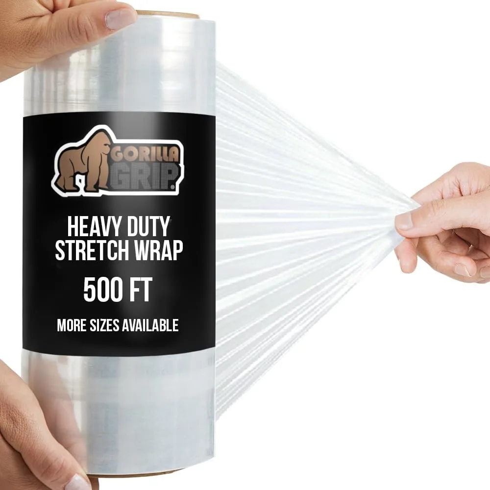 Clear plastic stretch film roll 10 inches wide 500 feet long 60 gauge