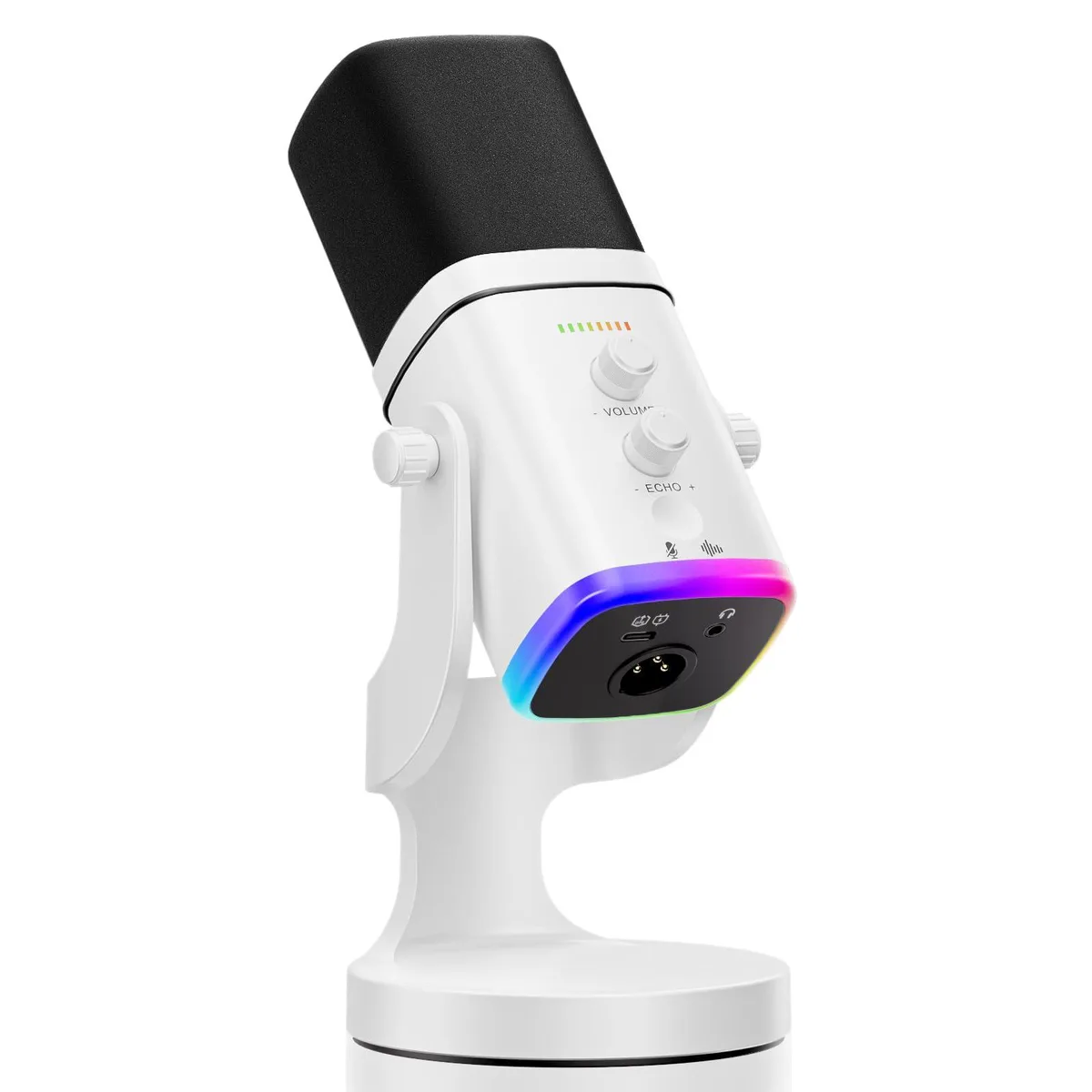  Facmogu Yu 8 Dynamic Microphone White USB/XLR RGB Echo Control — product photo