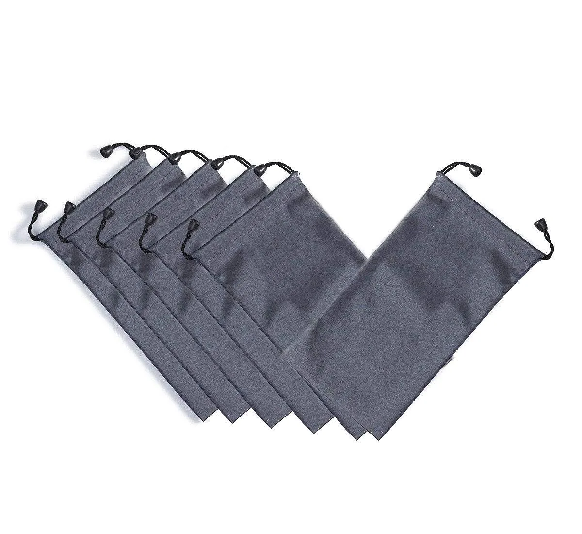 No Sew No Sew Microfiber Waterproof Drawstring Pouch Grey Pack of 6 — product photo