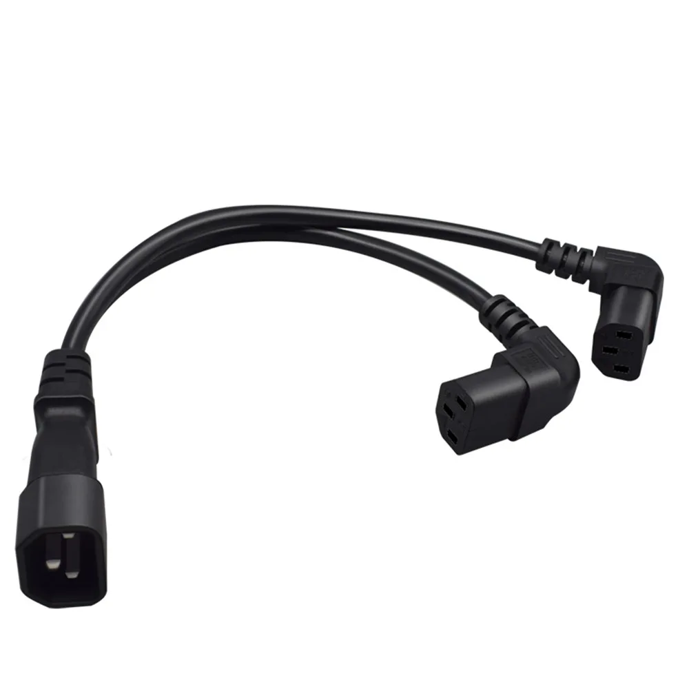 TeKit TeKit C14 to Dual 90° C13 Y Splitter 30 cm 18 AWG — product photo