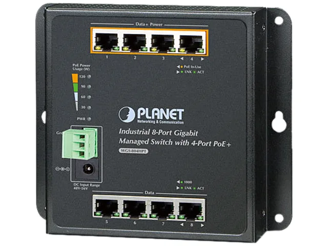 PLANET PLANET WGS-804HPT 8-port managed network switch 4-port PoE+ — product photo