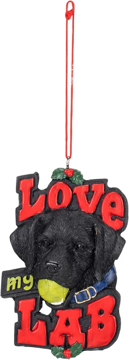 Kurt Adler Kurt Adler Black and Red Love My Lab Ornament 4 — product photo
