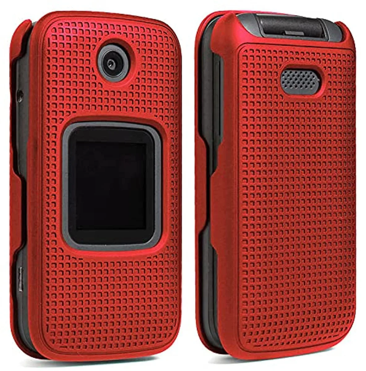 Nakedcellphone Nakedcellphone Grid Snap-On Case Red for Alcatel Smartflip Go Flip 3 4052 2019 — product photo