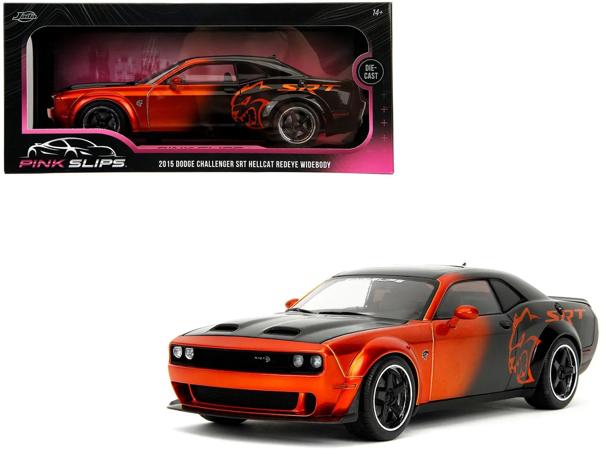 Jada Jada 35722 1:18 2015 Dodge Challenger SRT Hellcat Redeye Widebody Diecast Car Candy Orange/Black — product photo